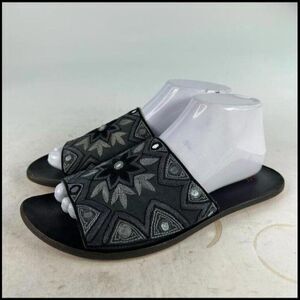 JEFFREY CAMPBELL Kimaya Shisha Embroidered Sandals US 9 Anthropologie Slide Shoe